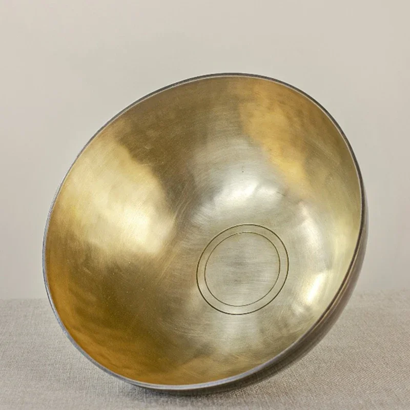 Filles sonore tibétain en cuivre fait à la main, bol de guérison par le son, ligne de gravure Ugin, méditation, yoga, bouddha