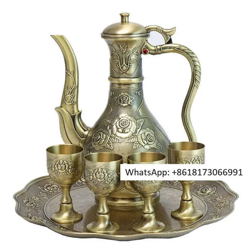 

Pure copper wine bottle, exquisite wine bottle, Baijiu cup, yellow wine bottle, household creative set