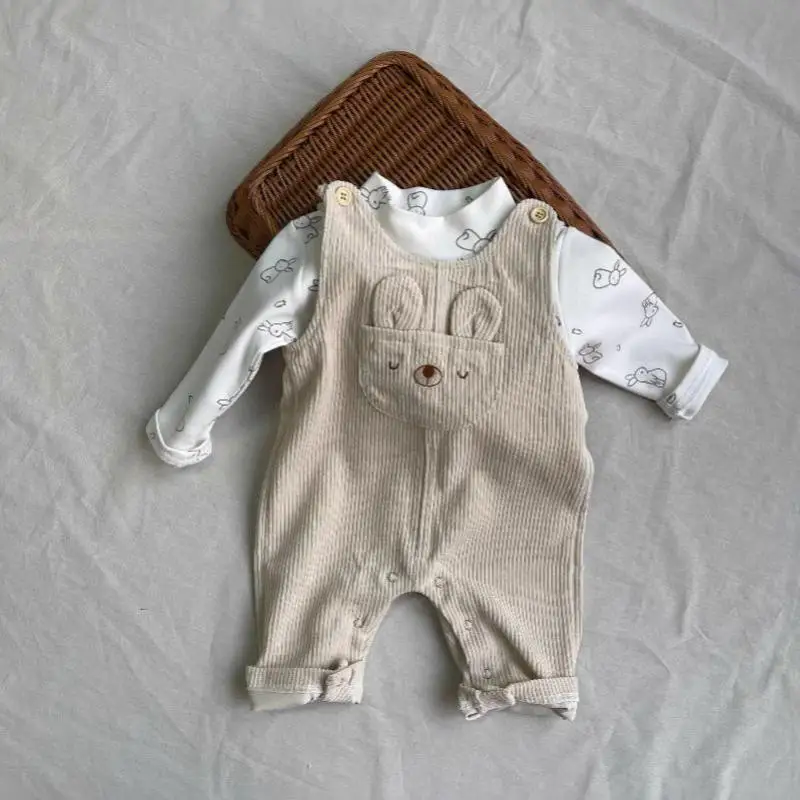 

2025 Spring New Baby Sleeveless Romper Infant Boy Girl Cute Cartoon Overalls Newborn Corduroy Jumpsuit Toddler Clothes