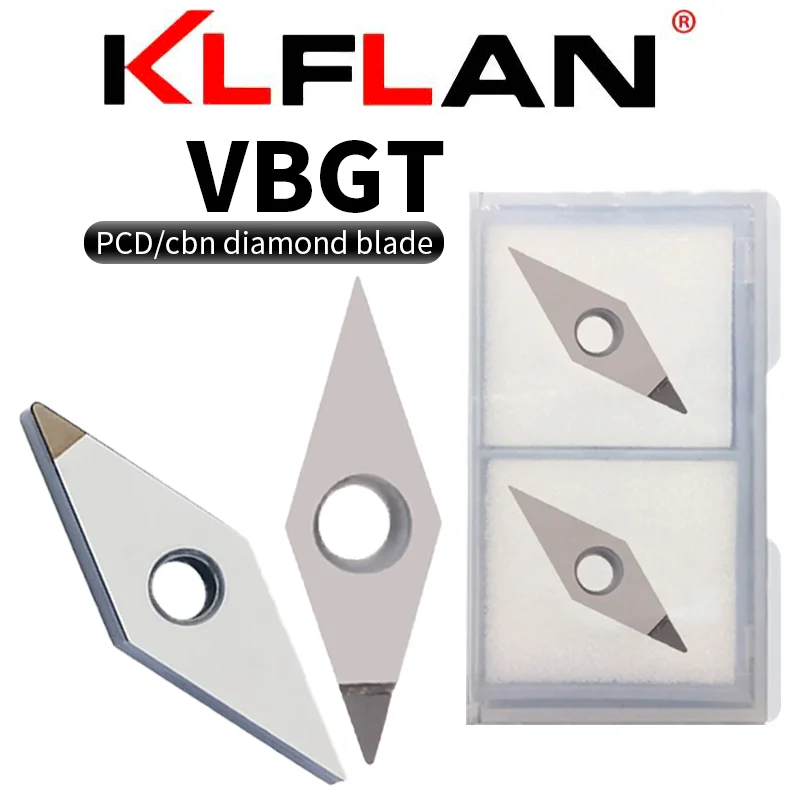 

KLFLAN PCD CBN VBGT Diamond CNC Inserts For High-Hardness Machining Of Aluminum Copper And Cast Iron Used For CNC Lathe