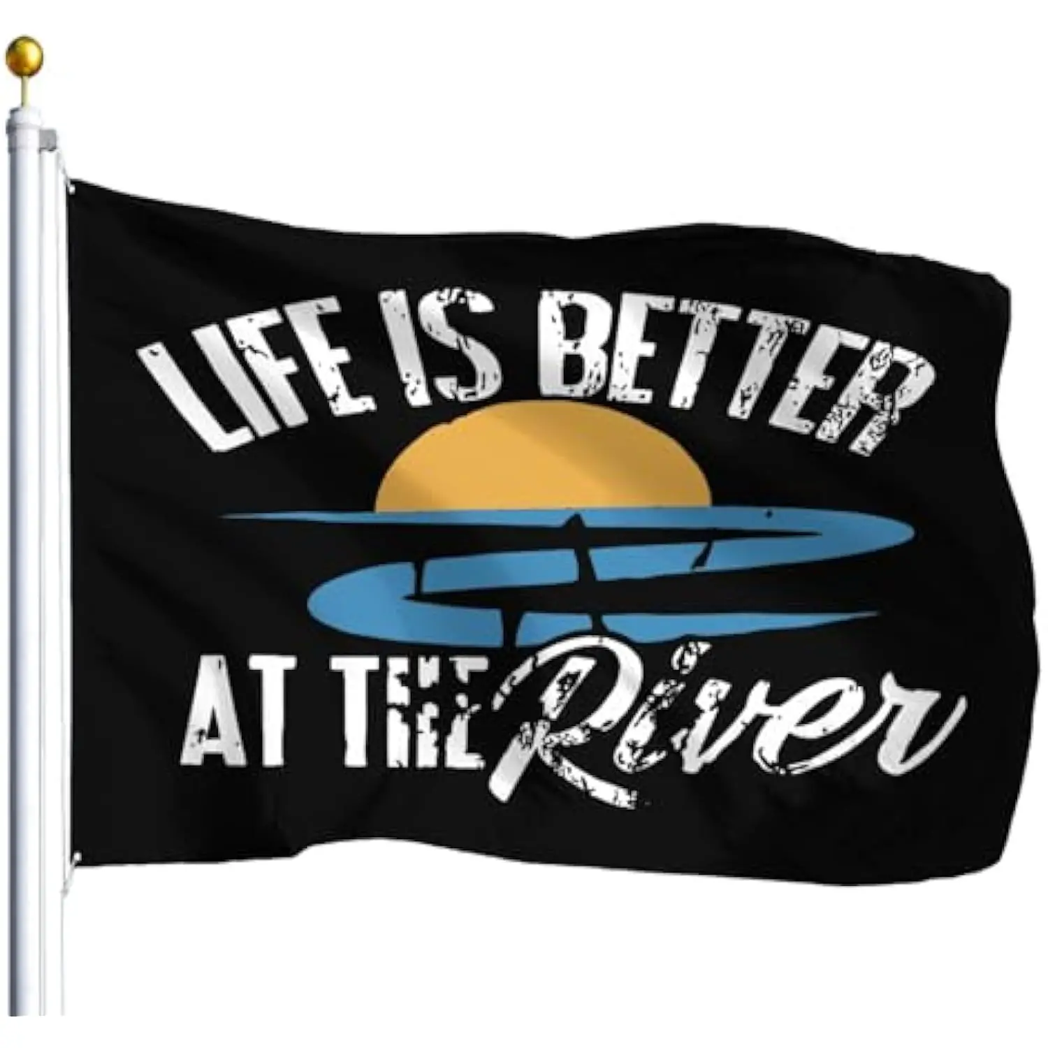 Life Is Better At The River Camping Flag Novelty Tapestry Indoor Outdoor Decoration 3x5FT 4x6FT