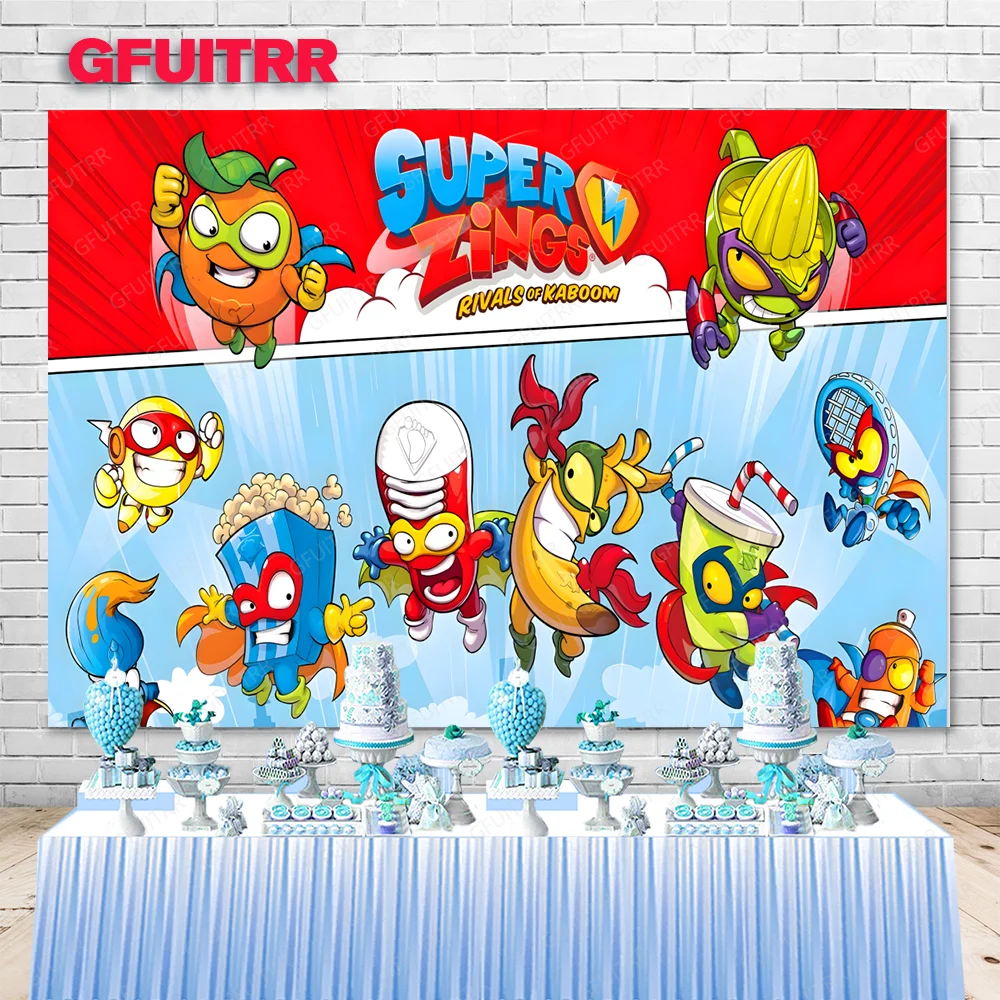 GFUITRR Super Zing Lightning Game Photography Backdrop Blind Gift Box Kids Birthday Photo Background Cartoon Vinyl Photo Props