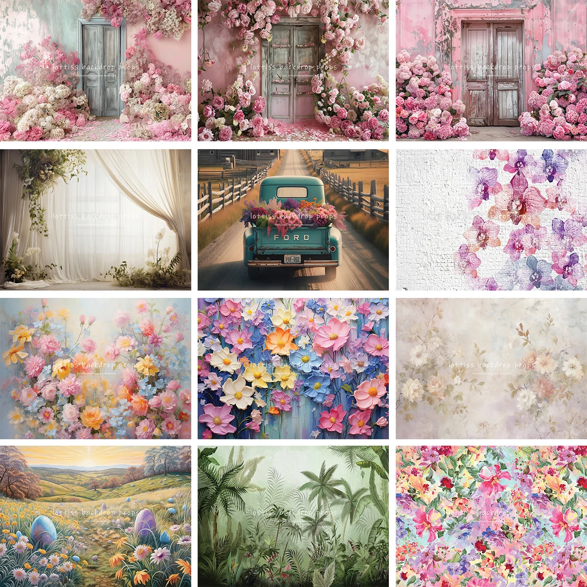 

Hazel Floral Doorway Backdrops Kids Baby Birthday Cake Smash Photocall Decors Child Adult Spring Garden Backgrounds