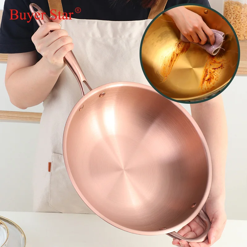 Buyer Star Frying Pan 32cm Nonstick Pan Kitchen Stainless Steel Nonstick Skillet Kitchen Saucepan With Lid Electric Induction