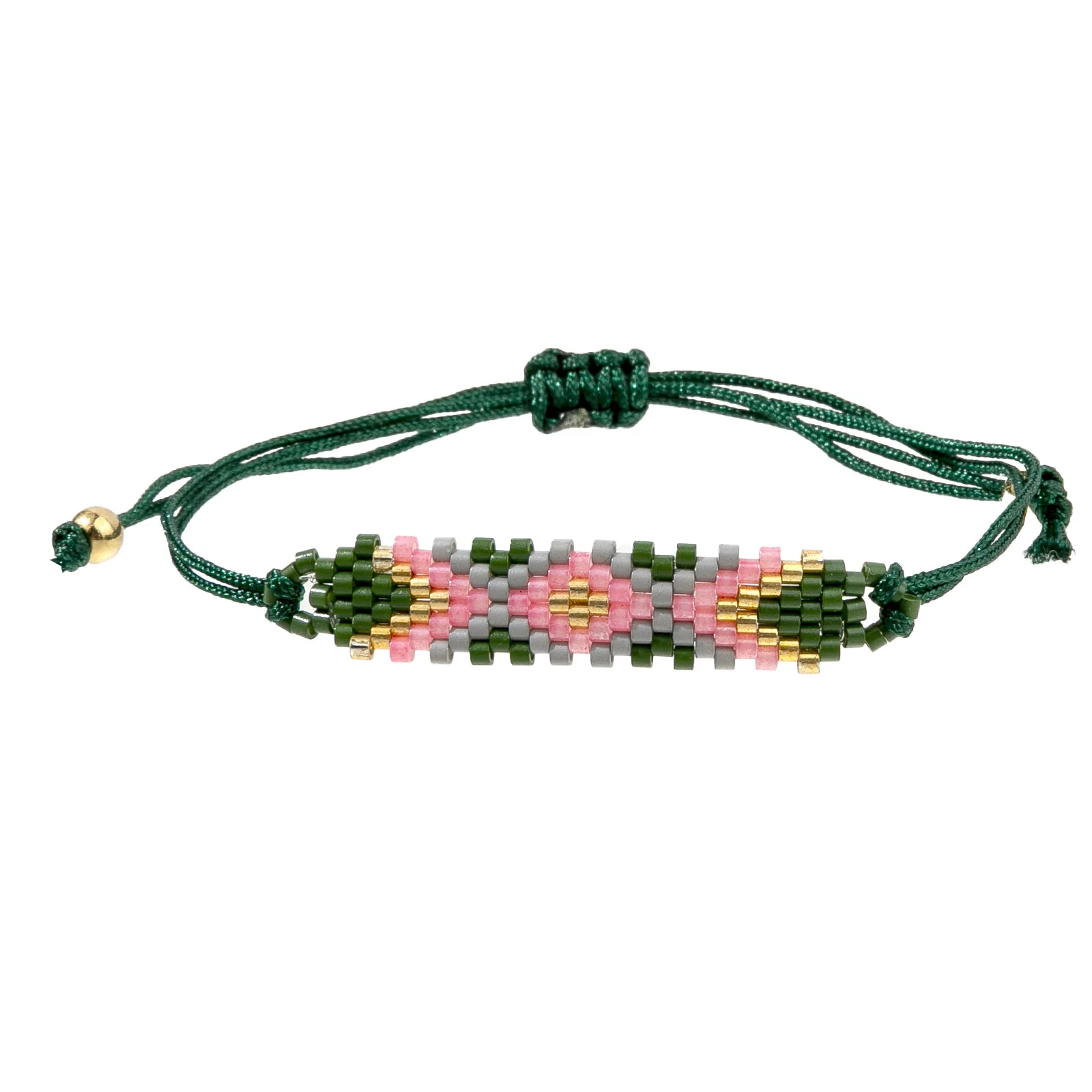 ZGMXR Rice bead bracelet  Geometry Arrow Bohemia Gradient color Hand weaving Pattern Female Adjustable Versatile Beaded bracelet