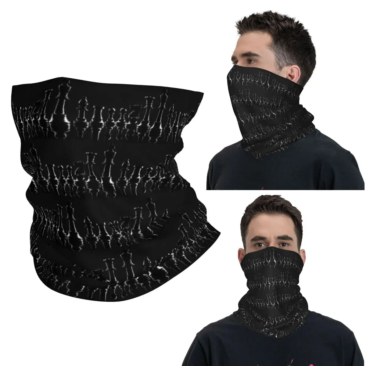 

Black King Chess The-chessboard 9 Bandana Neck Gaiter Printed Wrap Scarf Multi-use Headband Running