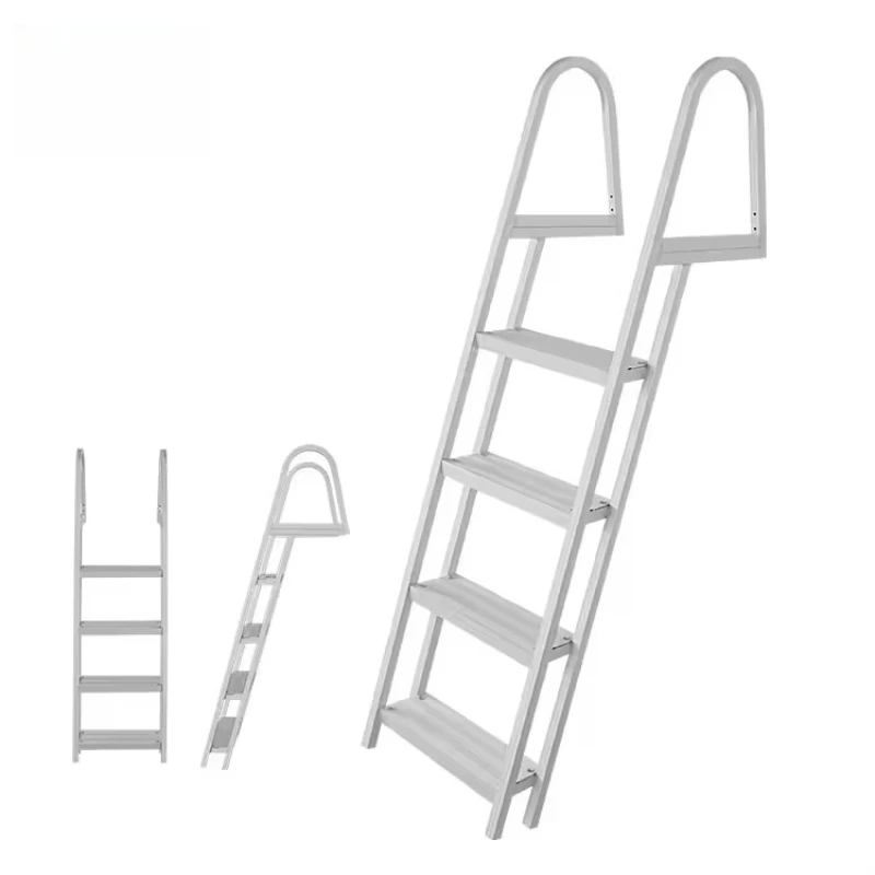 Marine Ladder Pool 4 Steps Attic Ladder Swimming Aluminum Boat