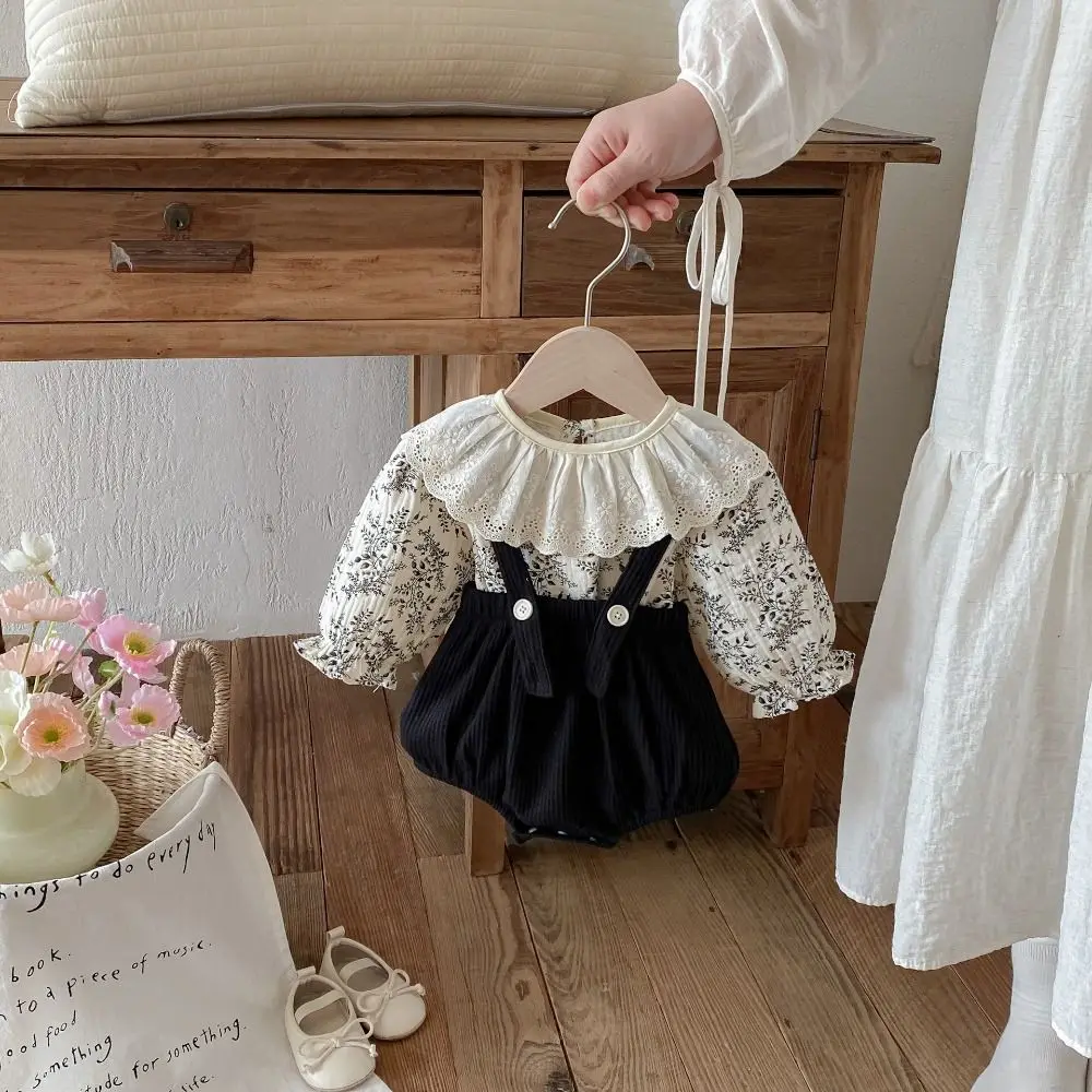 

Lotus Leaf Collar Baby Jumper Dress Overalls Ruffle Flower Toddle Jumpsuit Fluffly Sweet Baby Shorts Climb Suit Newborn Baby