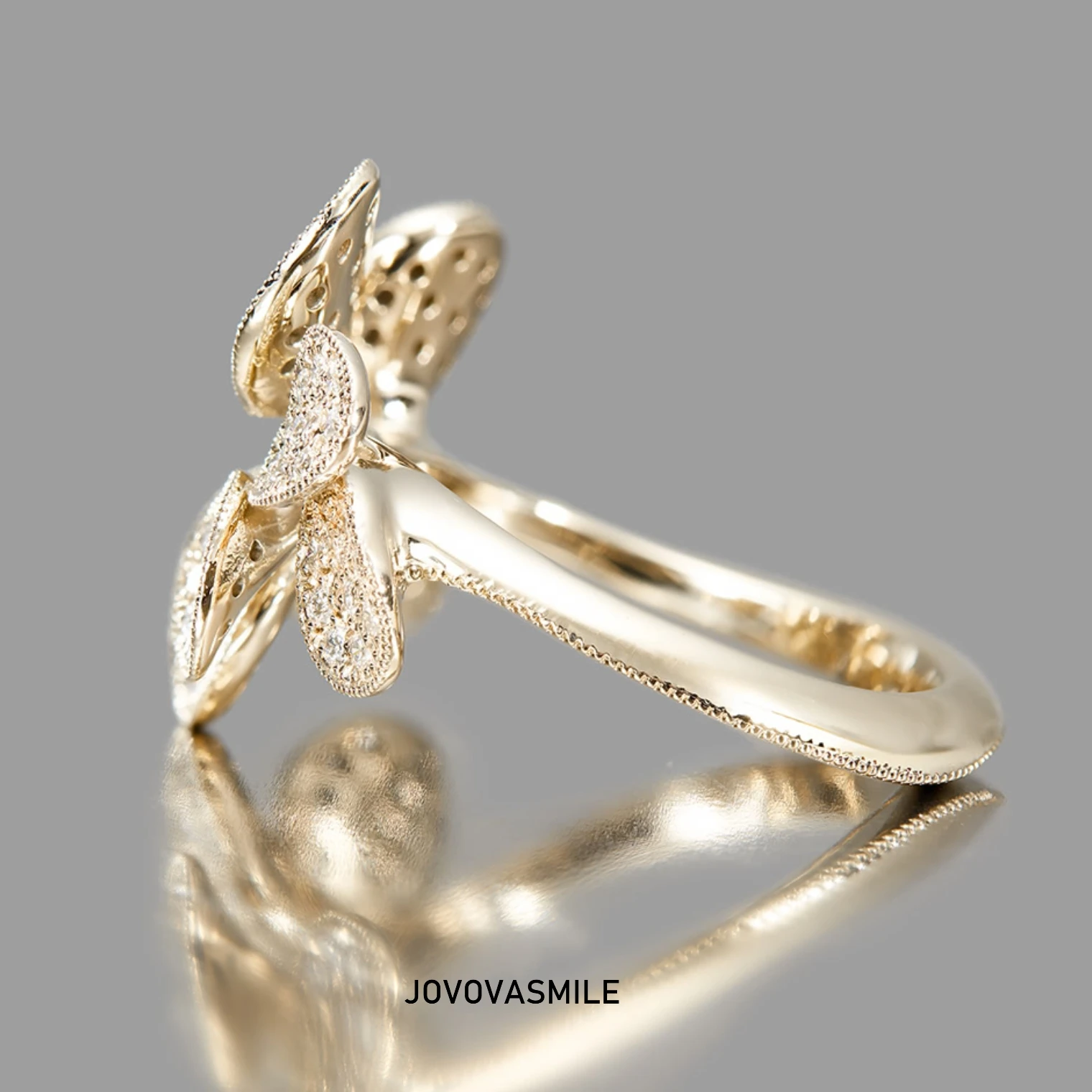 VOVGEMINI Star Flower Lab Diamond Ring 18k Solid Gold Rings Romantic Classical Au750 Jewelry For Women Engagement Rings