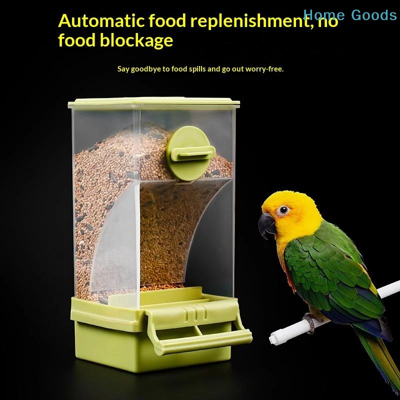 Transparent Automatic Feeder Automatic Bird Seed Feeder Hanging Food Box And Trough Parrot Feeder Cage Accessories Bird Supplies