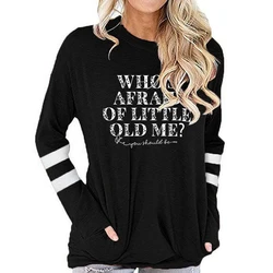 Women Vintage Letter Print Round Neck Long Sleeve Tshirt 