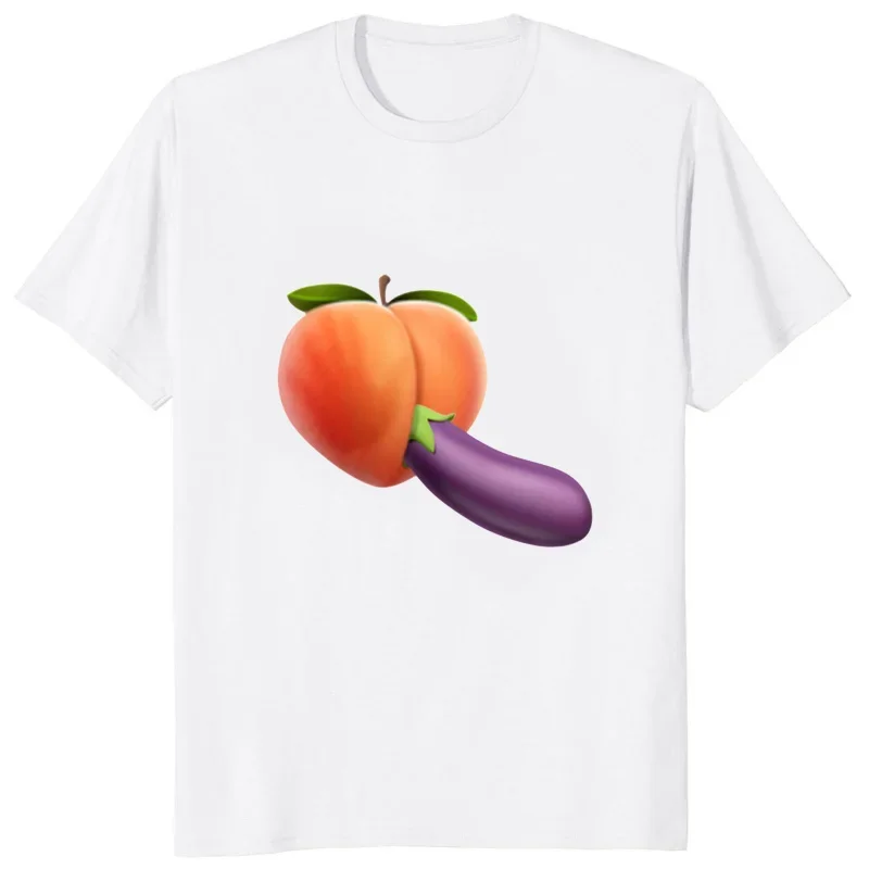 Pixellated Censored Funny Peach Eggplant Meme Printed Tshirt I Love Eggplant Graphic T Shirt Casual Fashion Summer Male Tees