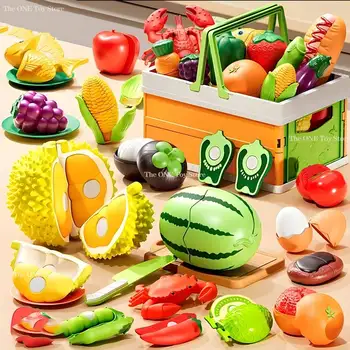 Children's Kitchen Toy Set Simulated Kitchen Cutting Cookware Simulated Fruits Cutting…