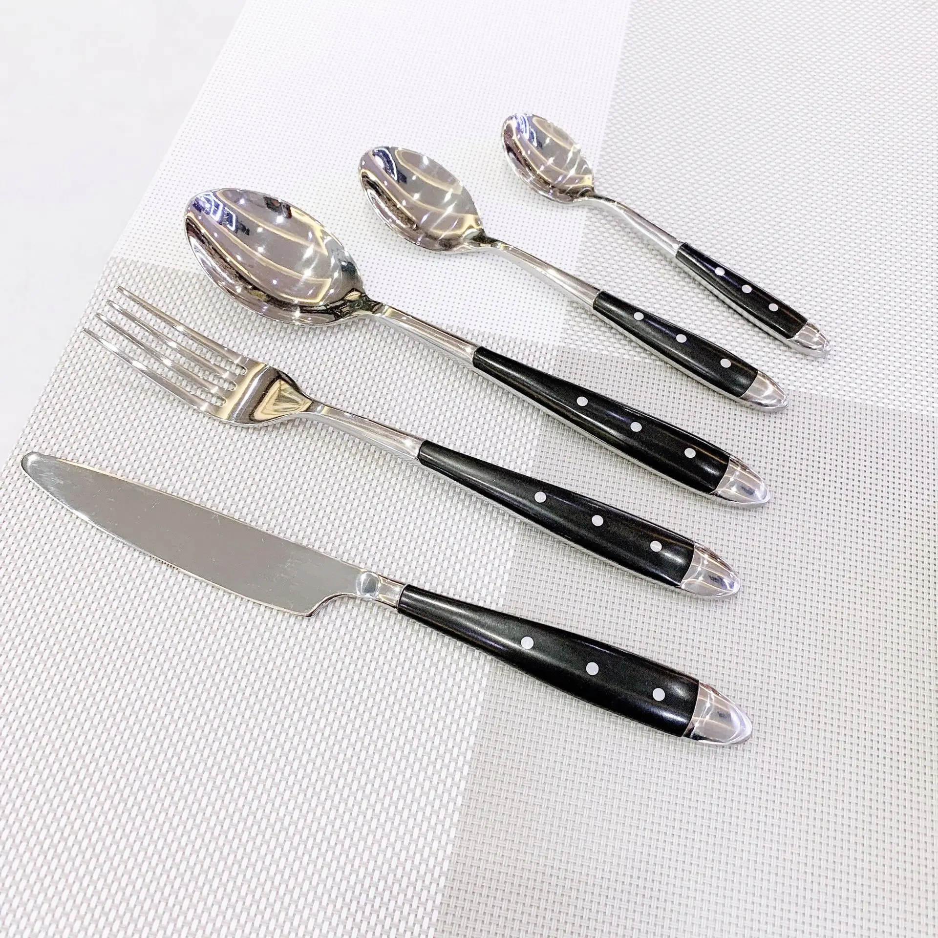 western meal specialty tableware set knife fork spoon bakelite black handle    cutlery    and