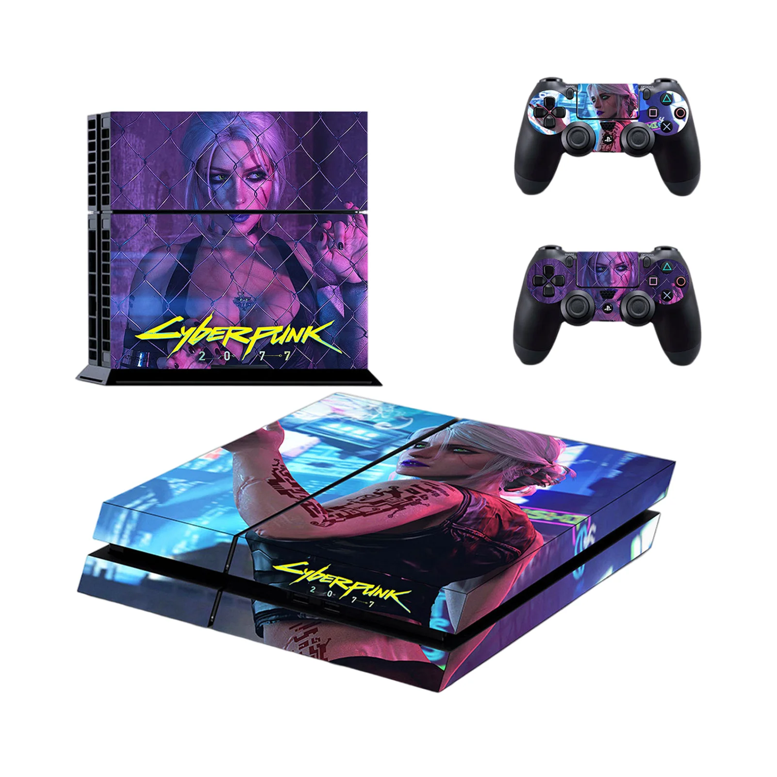 PVC Sticker Skin For PS4 Slim Sticker For Sony Playstation4 Slim Controller Skin Sticker For PS4 Skin Cartoon Game Control Decal