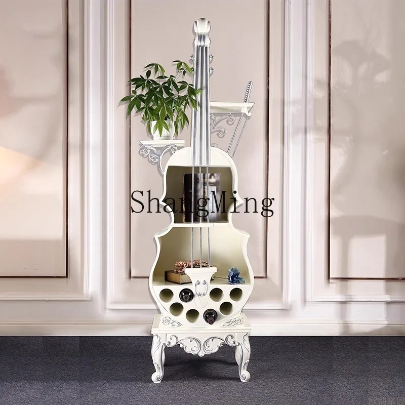 

CL Solid Wood Small Wine Cabinet Wall-Mounted Living Room Entrance Violin Sideboard Guitar Light Luxury Dining Room