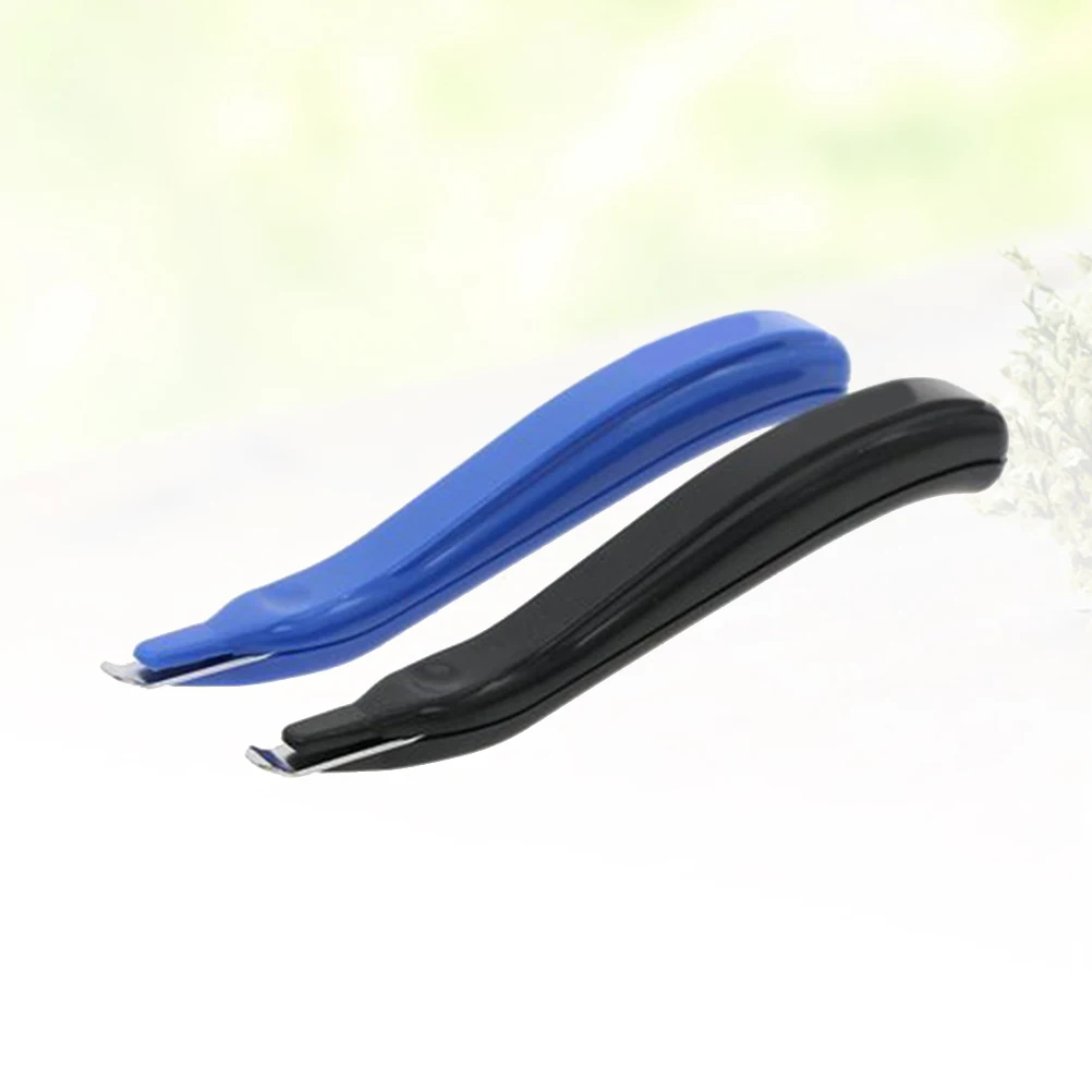 

2pcs Staple Universal Handheld Nail Puller Labor Saving Lightweight Easy To Handheld Staple Remover Use Blue Black Plastic