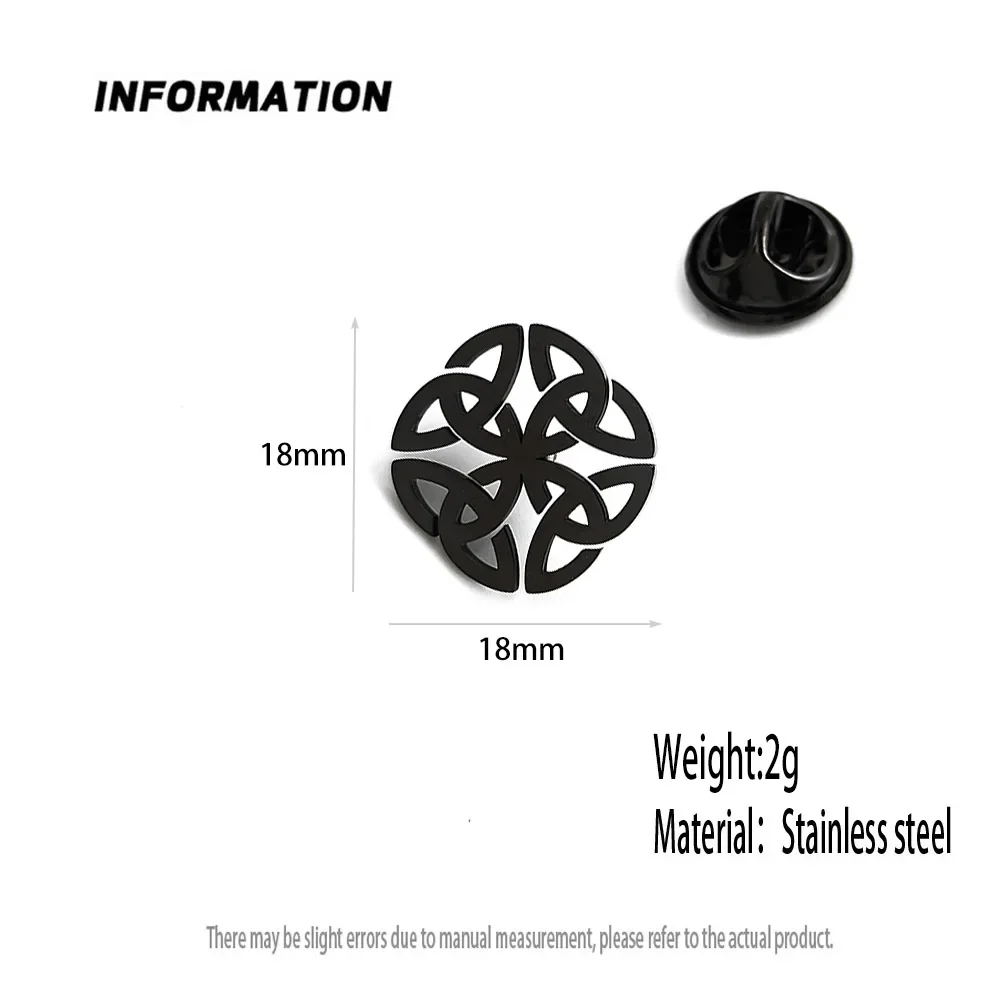 بروش عقدة سيلتيك مستدير من الفولاذ المقاوم للصدأ ، مطلي بالذهب ، رمز فايكنغ ، إبزيم فراشة ، دبوس شارة ، إكسسوارات رجالية