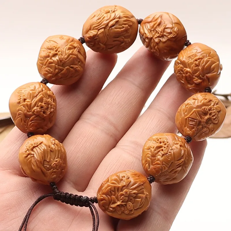 20 Scenic Eight Great Beauties, Kernel Carved Bracelet, Olive Reticulated Relief, Multi-Treasure, National Beauty, Heavenl