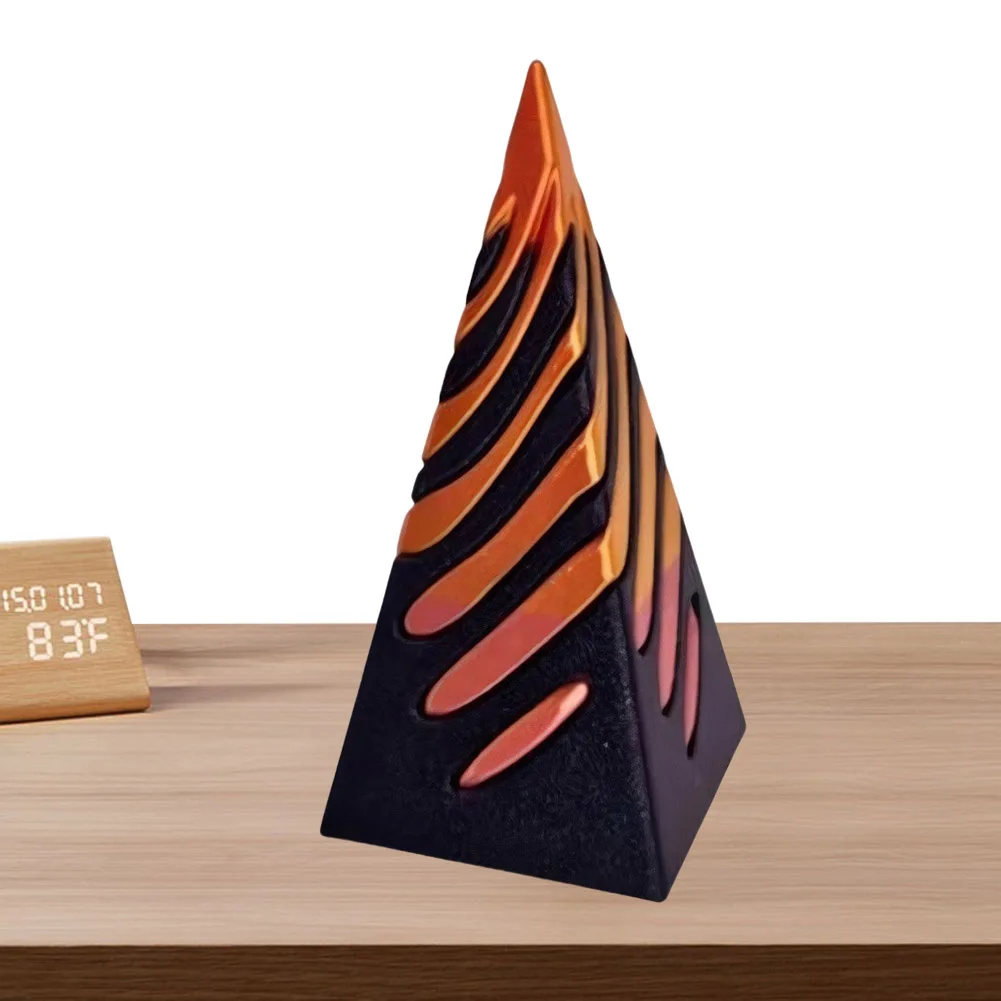 3D Printed Spiral Cone Toy Impossible Pyramid Passthrough Sculpture Mini Vortex Thread Illusion Pass Through Pyramid Fidget Toy