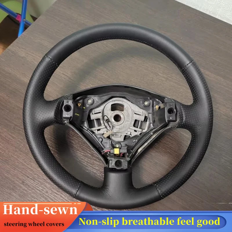 Car Steering Wheel Cover Genuine Leather For Peugeot 307 2001 2002 2003 2004 2005 2006-2008 307 SW 2005-2008 Car Accessories