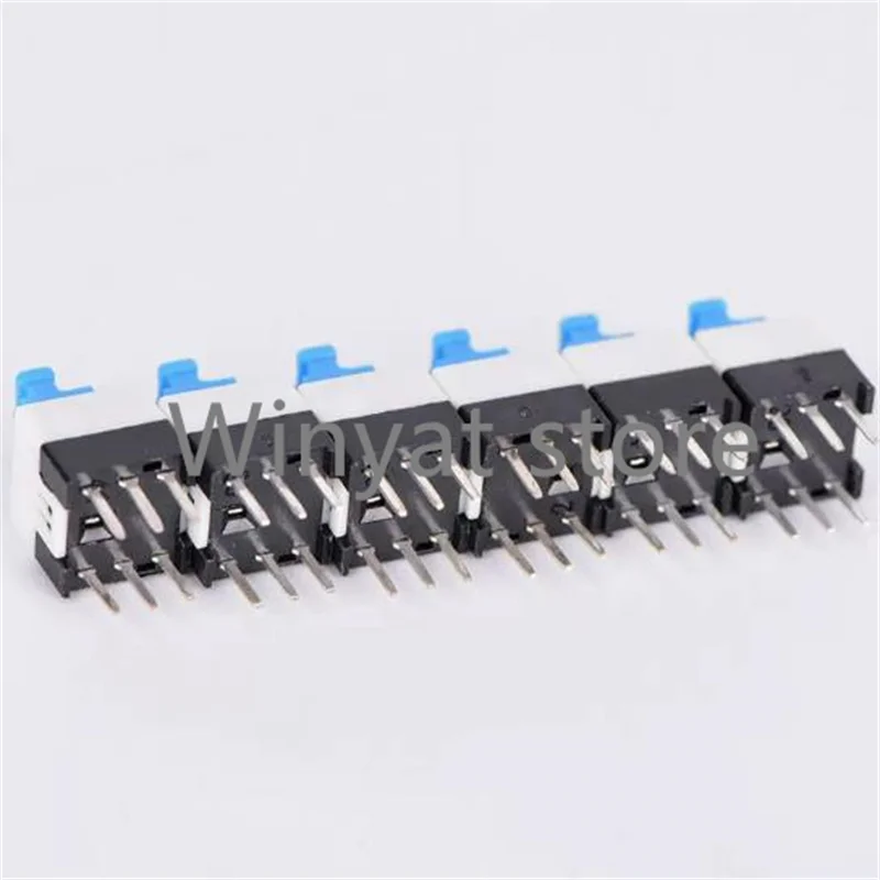 5Pcs  Double Row Self-Locking power Switch/Push button On/Off button Latching switch 6Pin 7x7mm