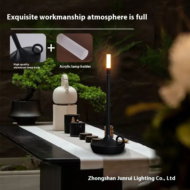 Touch LED Candlelight Camper Table Lamp Rechargeable Camper Waterproof Warm Light Candle Lamp Dinner Atmosphere Desk Lamp Hot