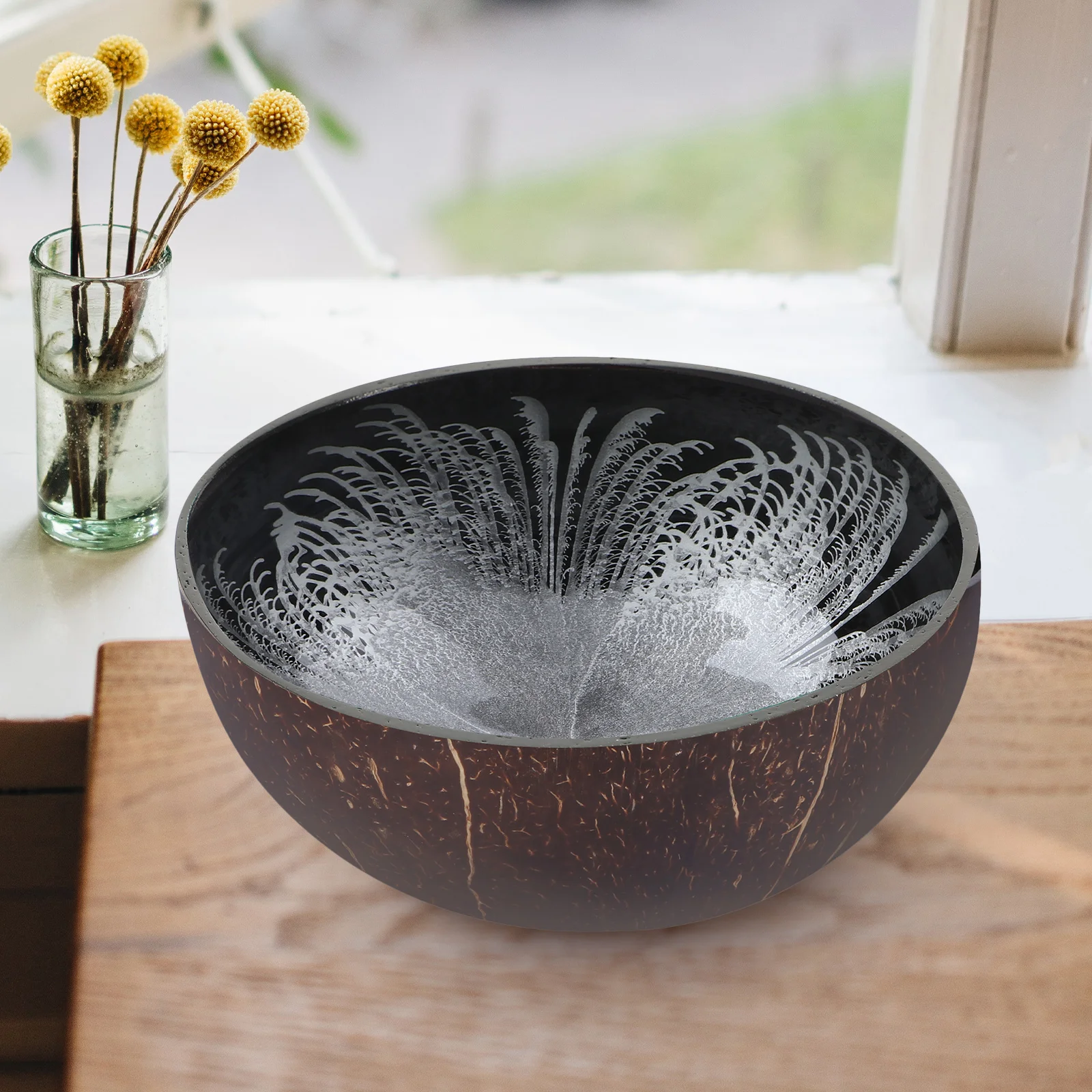 

Nuts Coconut Shell Bowl Trays for Food Serving Decorative Halloween Candy Container Office