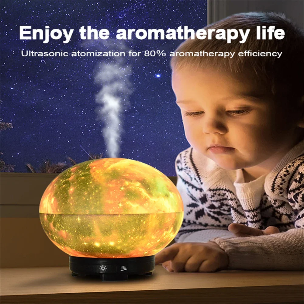 Starry Sky Aroma Oil Diffuser Ultrasonic Whisper Quiet Cool Mist Large Capacity 300ml Timing Air Humidifier for Yoga Office Home