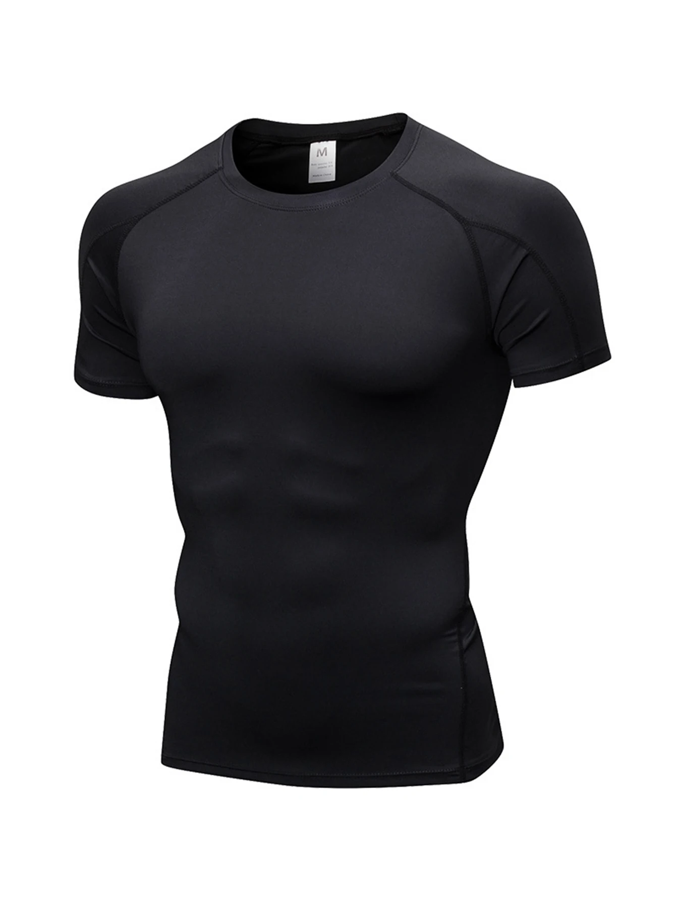 High-Elastic Tight-Fitting Short-Sleeved Fitness Sports Running Training Clothing Quick-Drying Short-Sleeved T-Shirt 1053