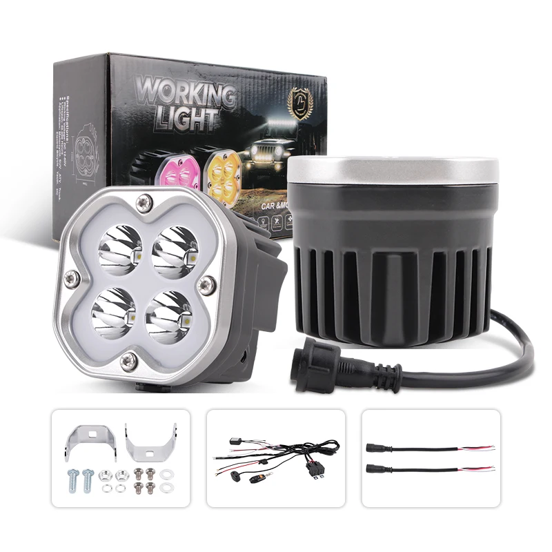 Best Seller LED Work Light Spotlights White High Power With Wire Harness Remote Control  Headlights Flashing Waterproof Light