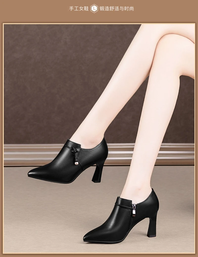 أحذية السيدات 2025 موضة الصيف الترفيه مريحة سستة عالية الكعب ساحة تو مقاوم للماء عدم الانزلاق عالية الكعب حجم كبير #5