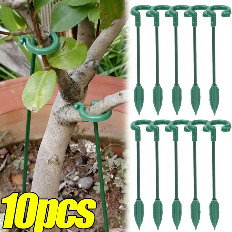 

1-10Pcs Plastic Plant Support Pile Flower Plants Vine Climbing Bracket Reusable Single Stem Flowers Protection Frame Fixing Tool