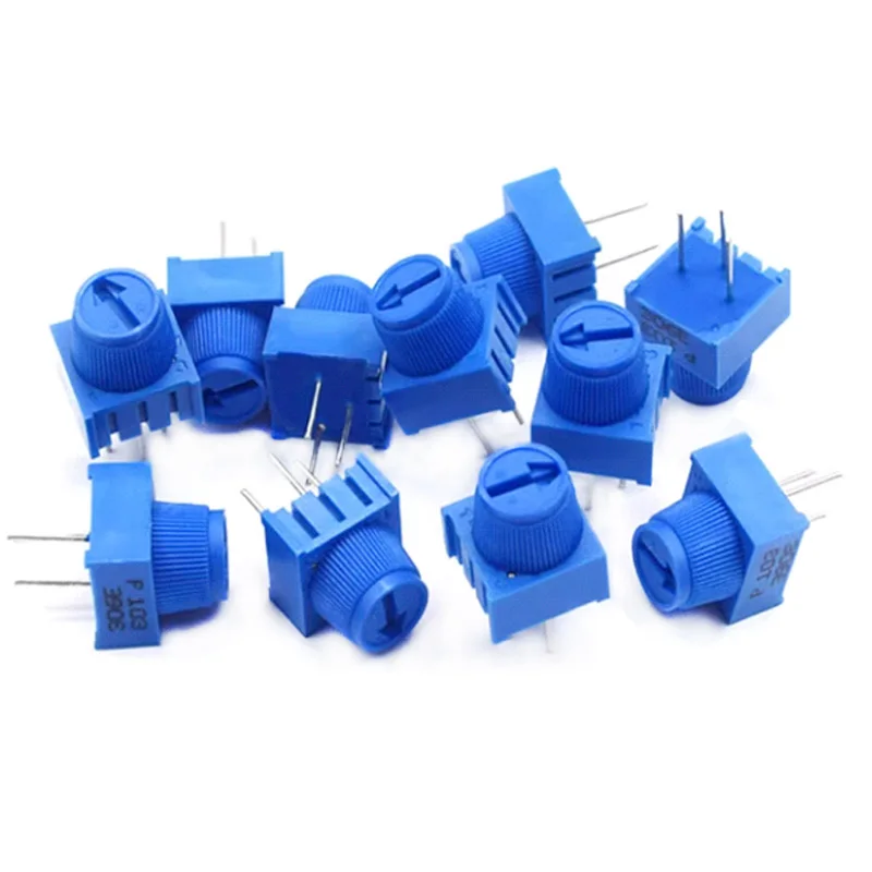 5PCS 3386P-1-103 Precision 10K Top Adjust Potentiometer With Knob Through-Hole 102 103 104 For Circuit Calibration PCB DIY