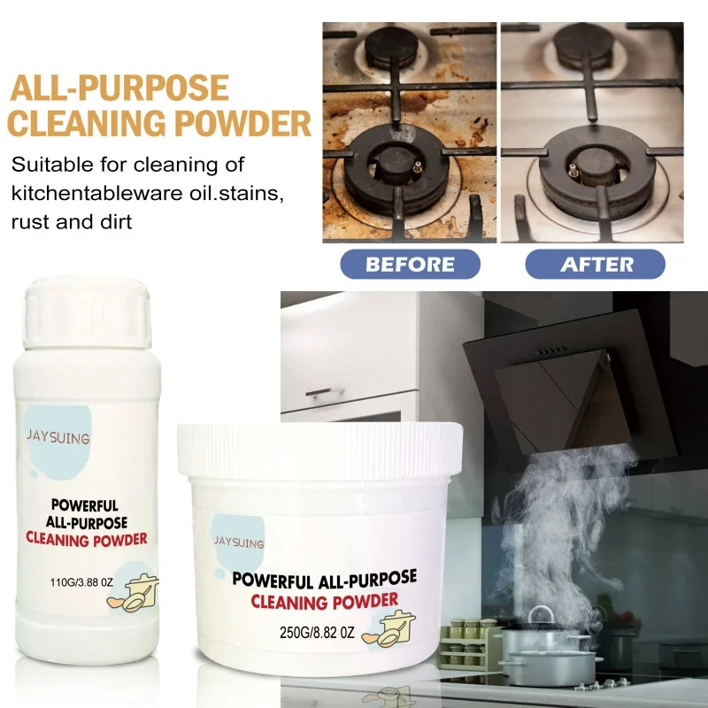 Multi-purpose Cleaning Powder, Removes Heavy Kitchen Grease, Cleans Kitchen Utensils, Eliminates Rust, and Leaves Stoves and Range Hoods Spotless