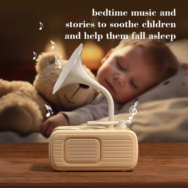 Kids Educational Gramophone Toy, English Learning Montessori Toy, Early Education Interactive Gift for Boys Girls