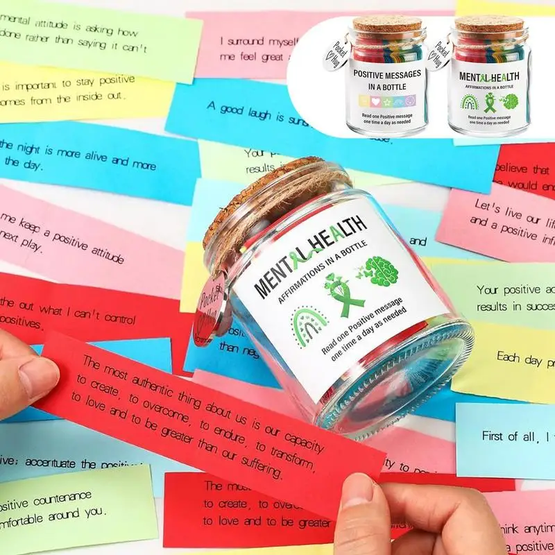 90 Mental Health Positive Messages Mini Emotional Support Card Inspirational Jar Gift for Friends and Family Cheering Up