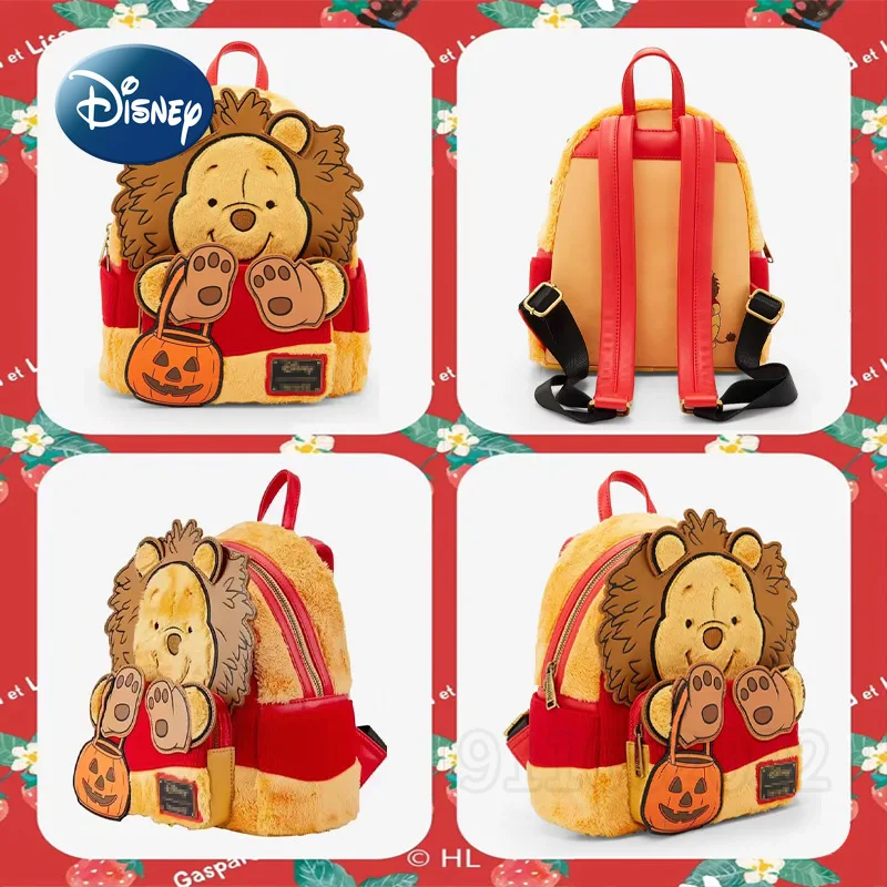 Disney Winnie The Pooh New Mini Plush Backpack Luxury Brand Fashion Women\'s Backpack Cartoon Children\'s School Bag High Quality