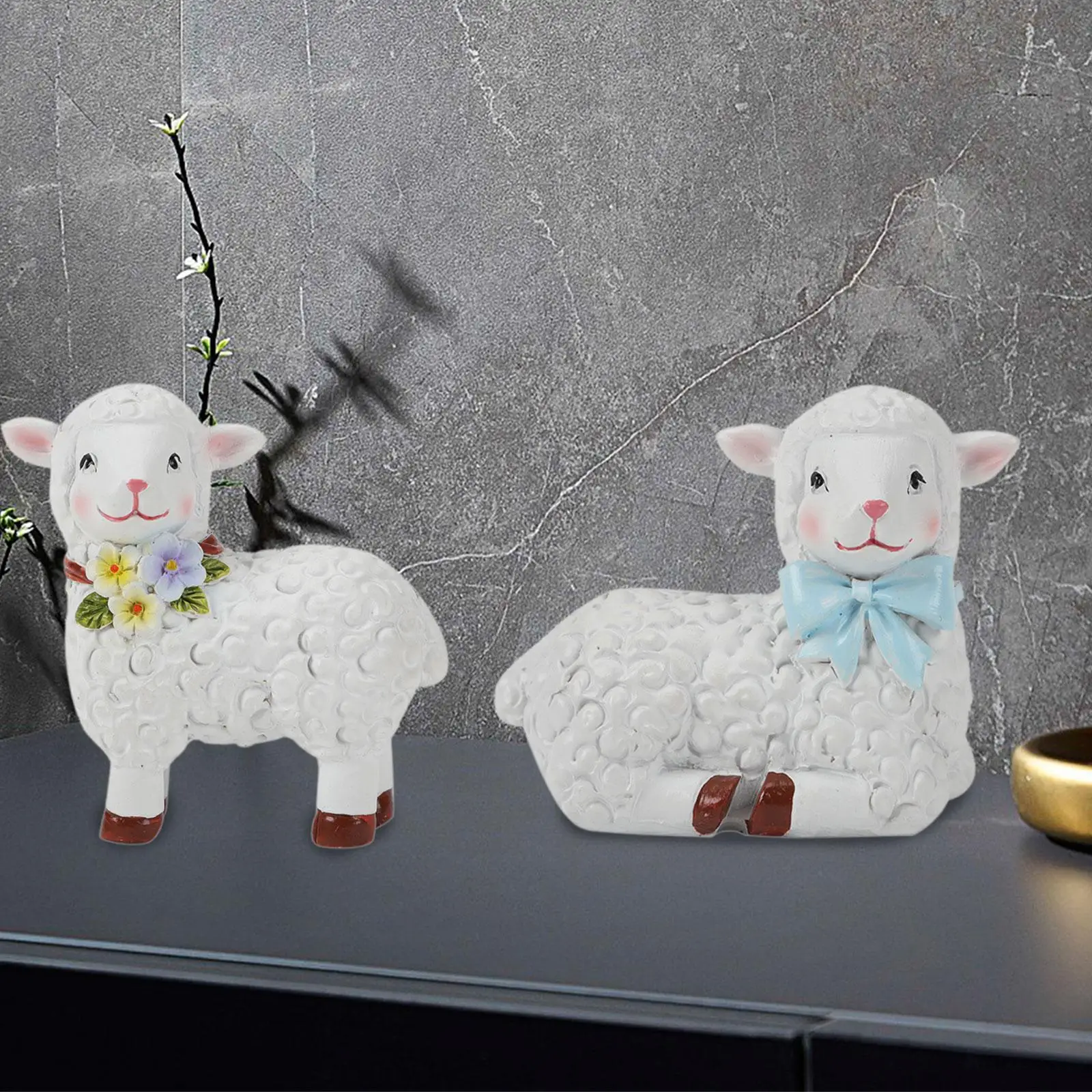 

Garden Accessories,Sheep Statue White Craft Flower Pot Decoration Landscape Ornament Animal Figurines for Courtyard Outdoor