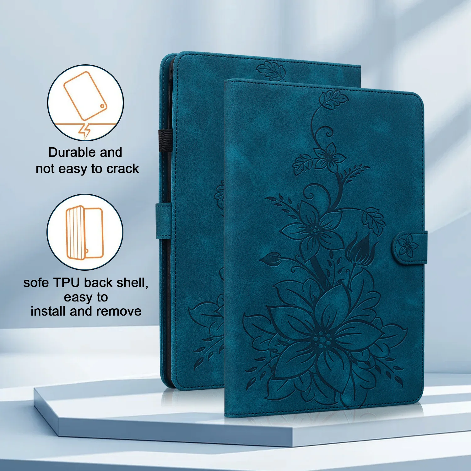 Funda de cuero Lily con soporte para iPad 2024 2025 A16 Pro Air 4 5 6 MINI 7 8 9 10th 11th Generación 10,2 10,9 11 12,9 13 pulgadas