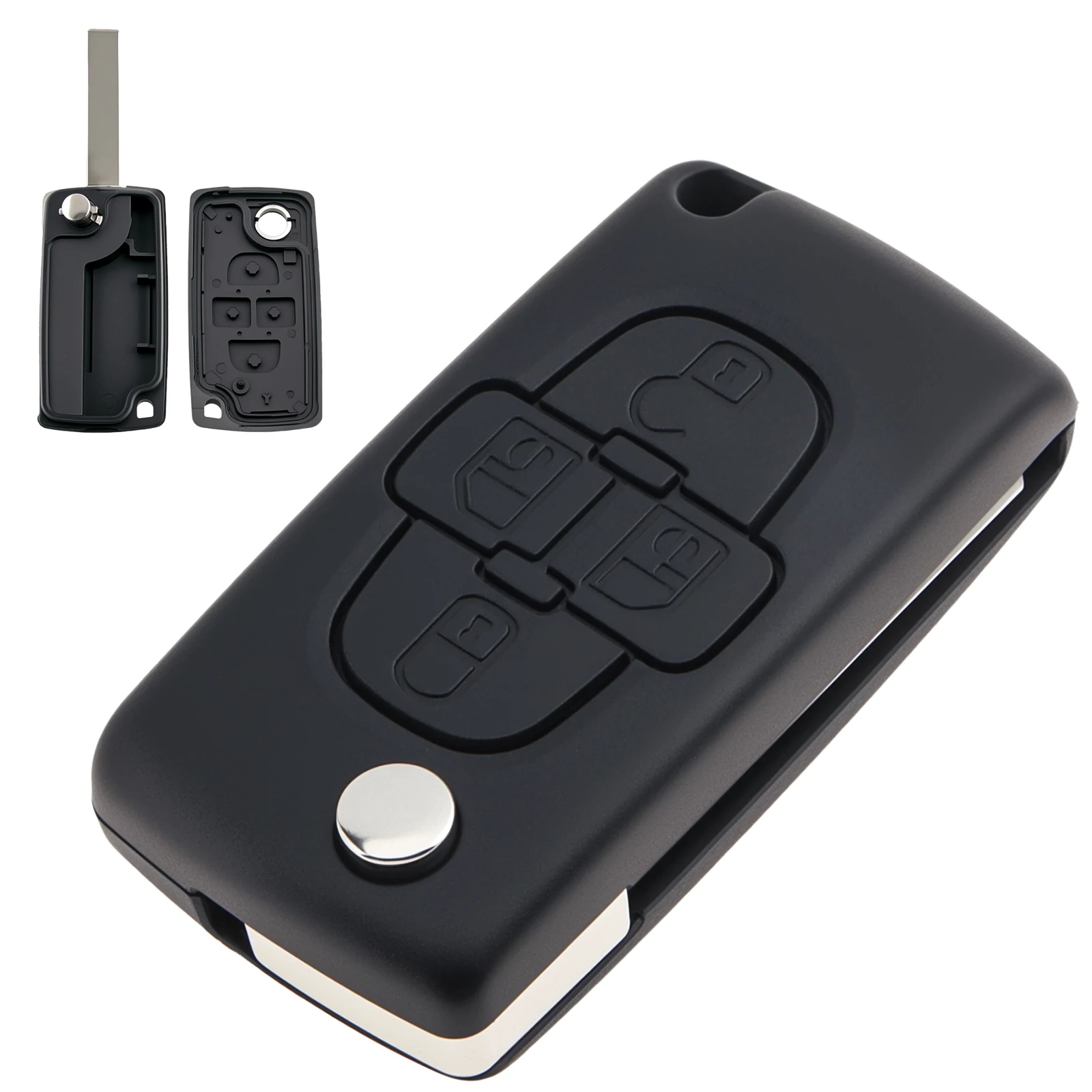 2/3/4 Buttons Car Replacement Flip Key Fob Case Fit for Peugeot 207 307 308 407 607 807 Citroen C2 C3 C4 C5 C6 Car Key Shell