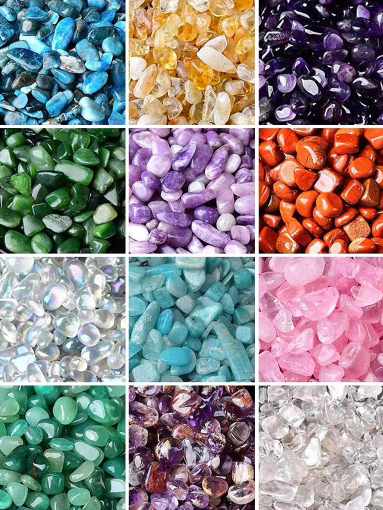 Tumbled Chips Stones Crushed Crystal Quartz , Irregular Shaped Gravels Pebbles Healing Stones, DIY Smoothed Rocks for Potted Pla view 2