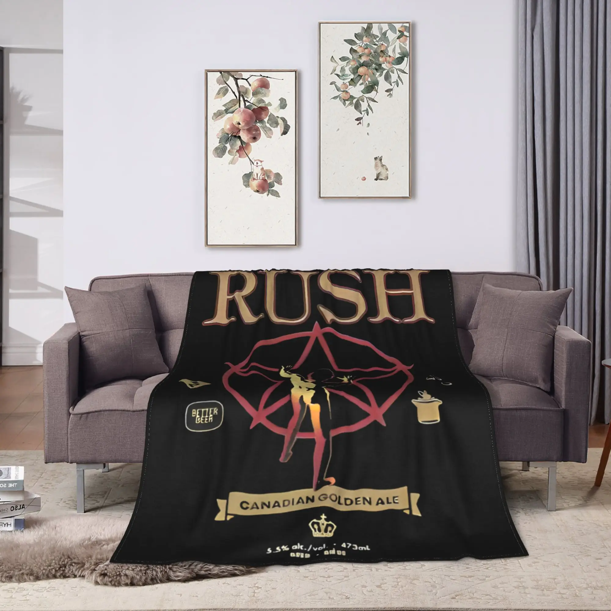 Super Warm BlanketsGirls Boys Picnic Rush Rock Band  Throw Blanket  Flannel Bedspread For Couch Bed Print Sofa Bed Cover