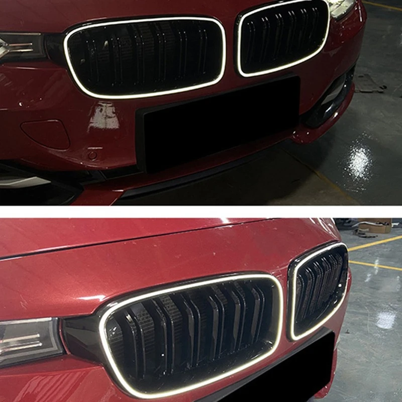 Front Bumper Grills Racing Grills For BMW 5 Series F10 F11 F18 Modified 5 Series Double Bar LED Illuminated Grille