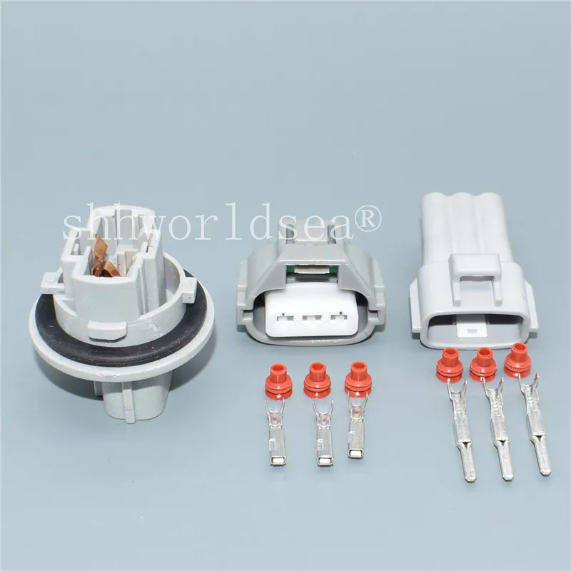 Shhworldsea  3 Pin 2.2MM Auto Lamp Holder Wiring Terminal Socket Electric Wire Harness Connector Plug 90980-11607 90980-11020