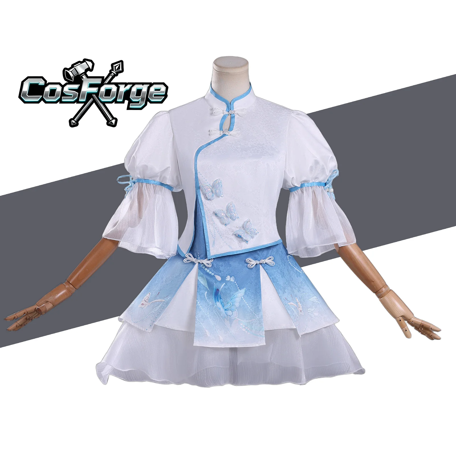 

Anime Lannie Naraka Bladepoint Cosplay Blue Lace Lolita Dress Women's Halloween Carnival Theme Costume Uniform for Dress up