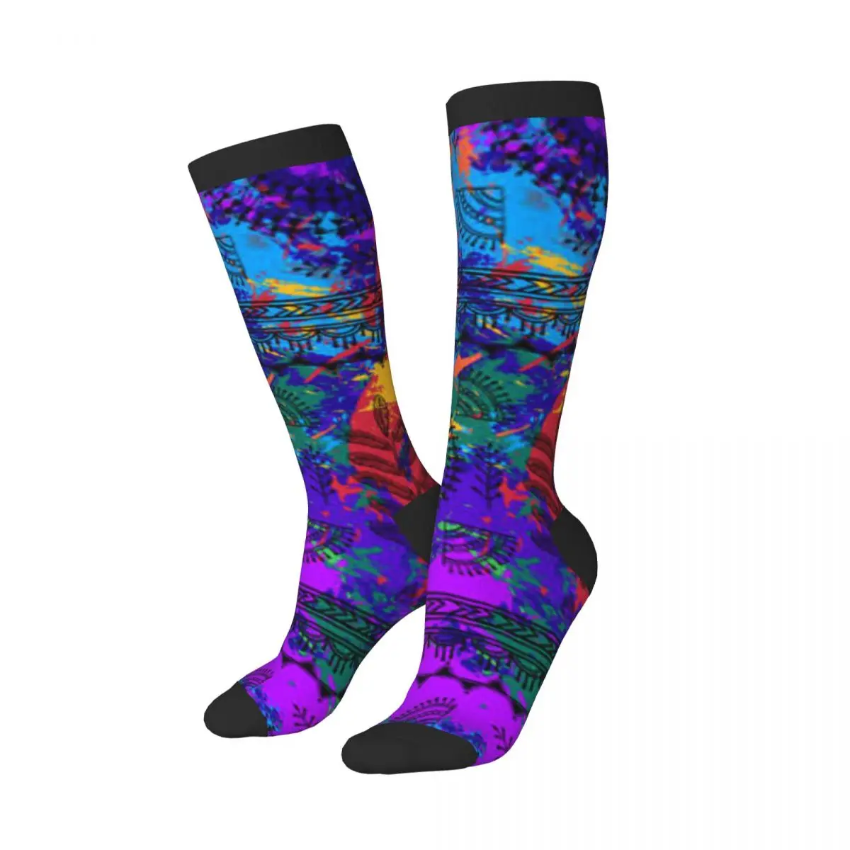 Knee Long Stocking Warli Tribal Print Adult Socks Stockings