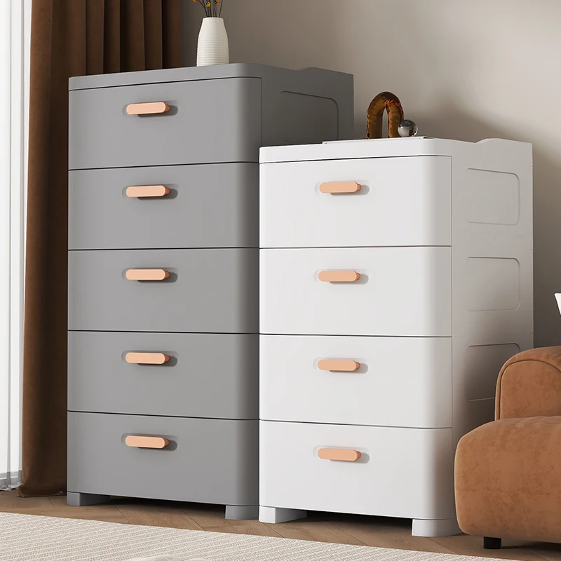 

ZZXL Plastic Locker Living Room Multi-Layer Chest of Drawers Bedroom Floor Bedside Storage Cabinet