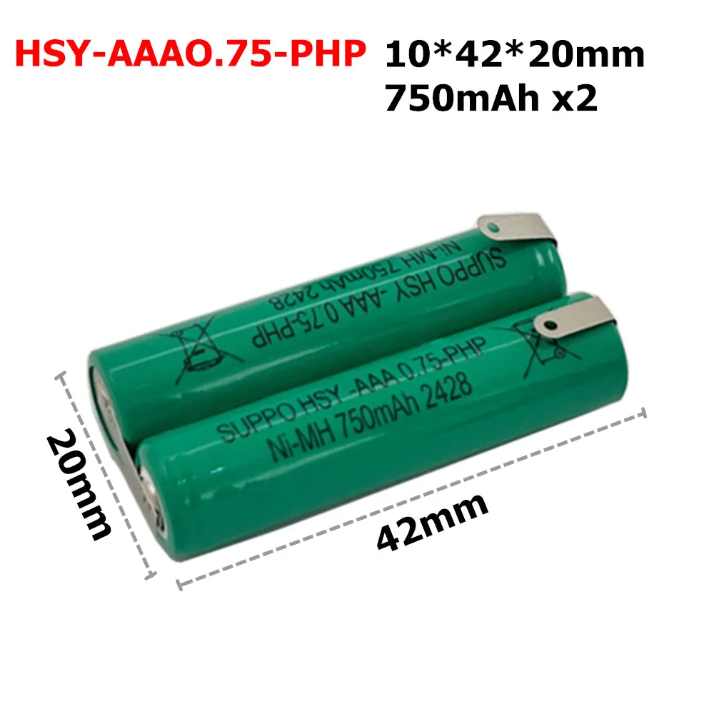 HC3410 HC3426 HC5446 HC5447 HC5450 BT9290 QC5130 YS534 2.4V 750mAh 1200mAh AAA 2S NI-MH Battery Pack for Philip Electric Shaver