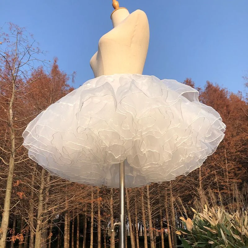 Tulle Petticoat for A Line Ball Gown Wedding Dress 4 Layers No Hoop Bridal Wedding Accessories Short Petticoats Underskirt image 3